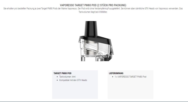 Target PM80  Ersatz Pods